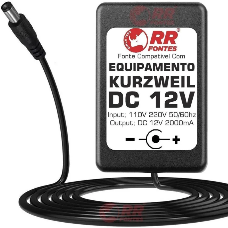 Fonte 12V Pra Teclado Piano Kurzweil Sp88 Sp88X Xm1 Je-1250U
