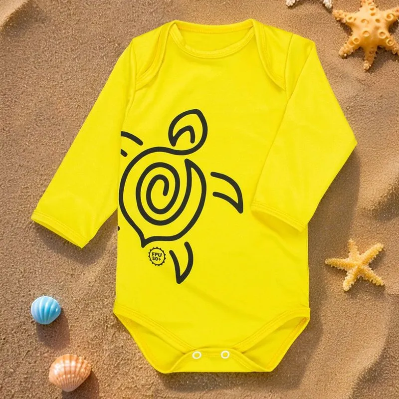Body Longo Uv50+ Amarelo – Ideal Para Praia E Piscina