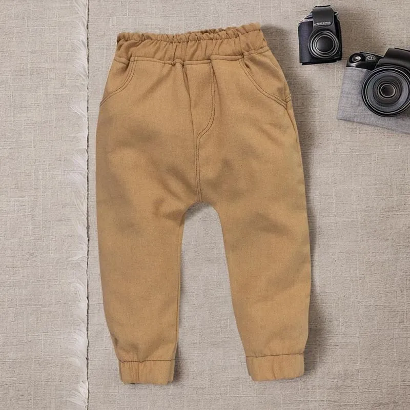 Calça Jogger Ecolinho Caqui Para Bebês Meninos 0-12 Meses