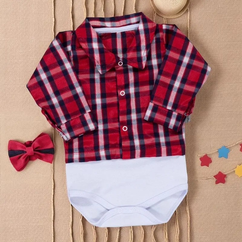 Body Camisa Xadrez: Estilo Junino Para Bebês Até 12 Meses