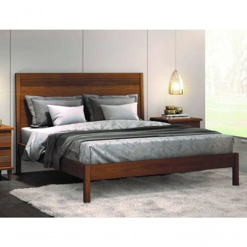 Cama Casal Madeira Maciça 1,40m - Lisboa - Móveis Montanhês