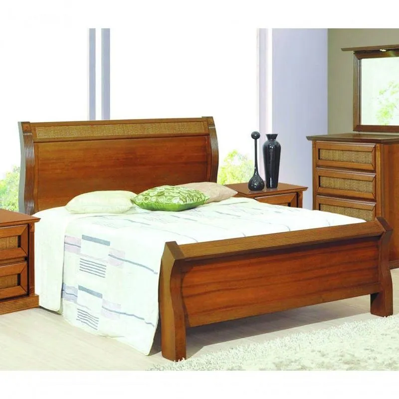 Cama Casal Madeira Maciça 1,40m - Romana - Móveis Montanhês