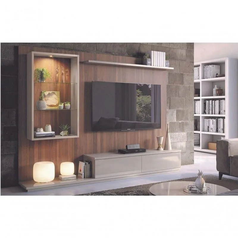 Home Para Sala De Tv Moderno Nicho 1,80m Agnes Montanhês