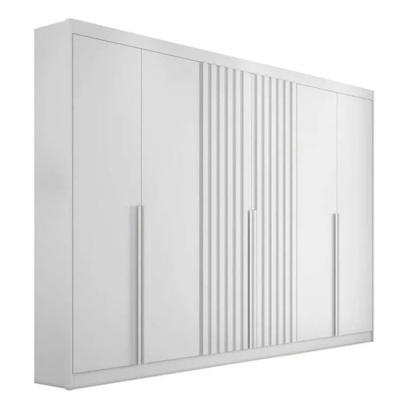 Guarda-roupa Casal Ripado 6 Portas Siena-branco Bianchi