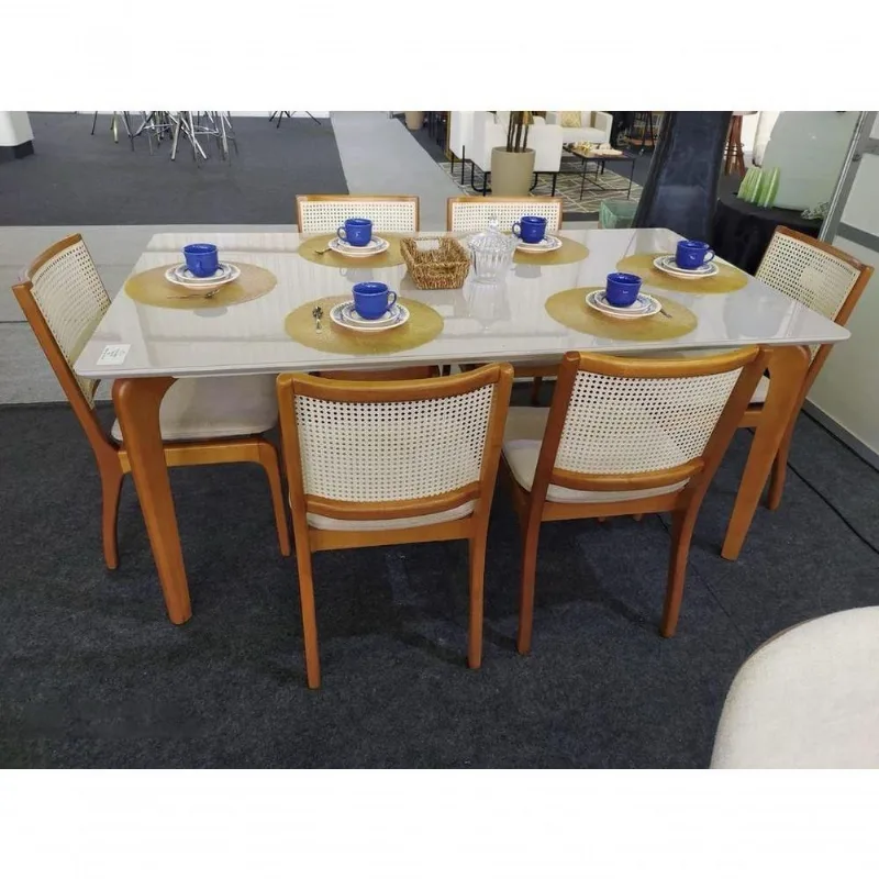 Sala De Jantar Maciça 6 Cadeiras Esparta Requinte Salas
