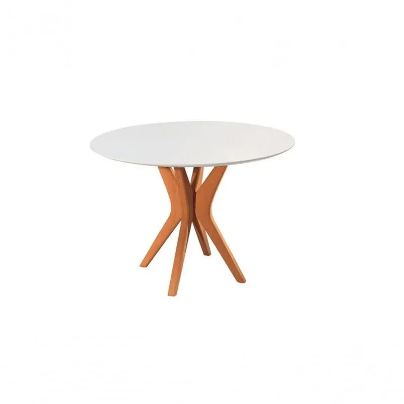 Mesa De Jantar Redonda Com Vidro 1,10m - Genebra Star Móveis