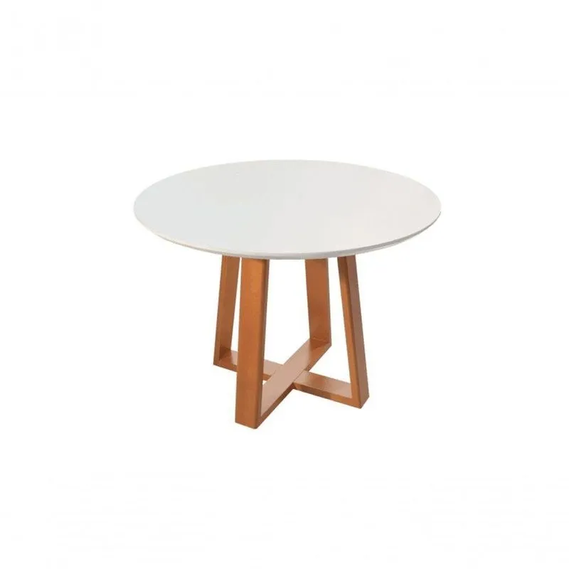 Mesa De Jantar Redonda Com Vidro 1,10m - Verona Star Móveis