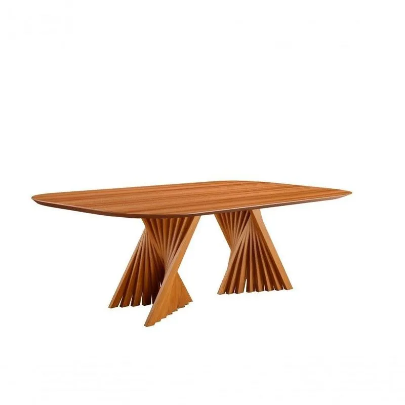 Mesa De Jantar Madeira Maciça Base Torcida Diamante Harmonia