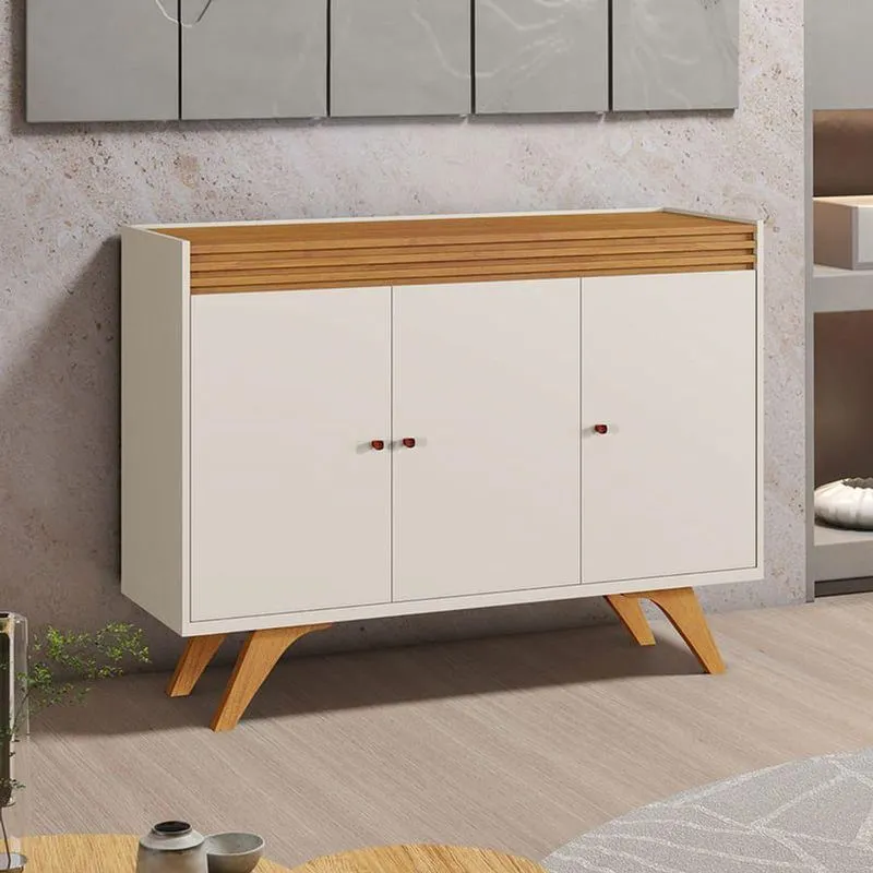 Buffet Moderno 3 Portas - Sevilha-off White - Mavau Móveis