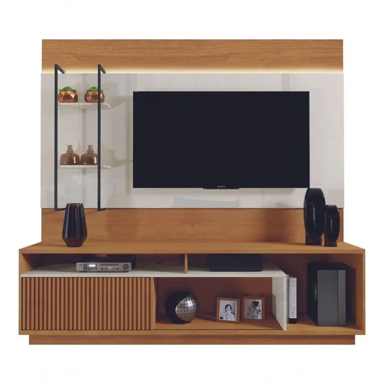 Home Para Sala De Tv Moderno Com Led - Ravena Mavau