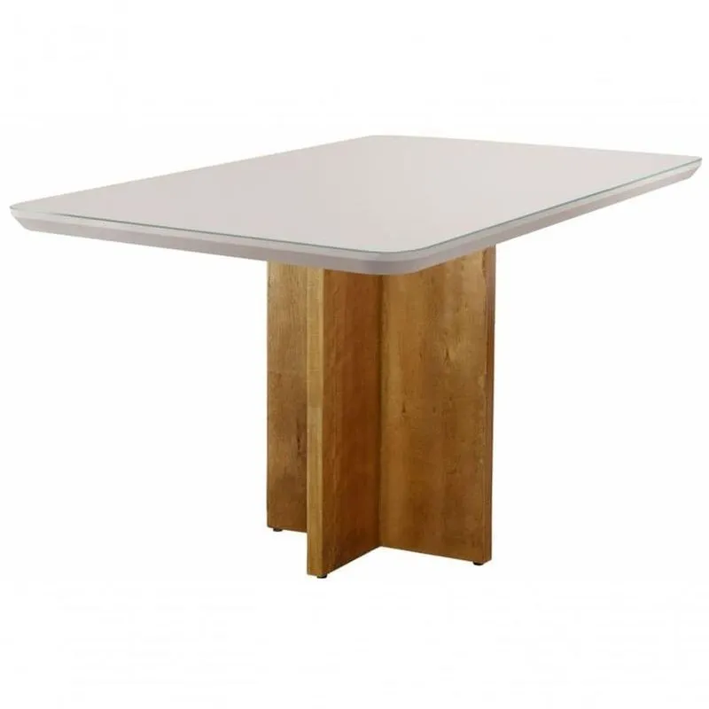 Mesa De Jantar Moderna Com Vidro - Roma-0,90x0,90m - Móveis Mundial