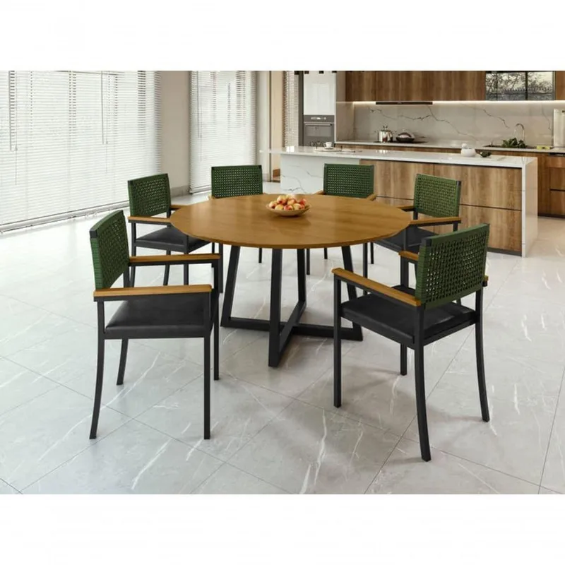 Conjunto área Gourmet 6 Cadeiras 1,50m Coliseu Paonanda