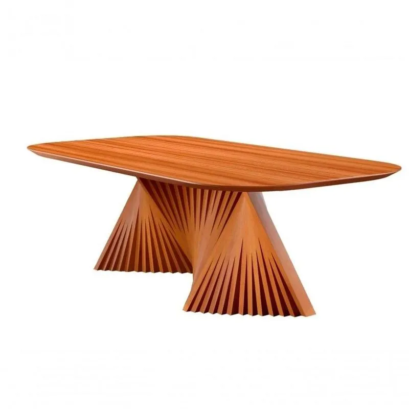 Mesa Jantar Maciça Base Torcida 2,0x1,0m Opala Harmonia