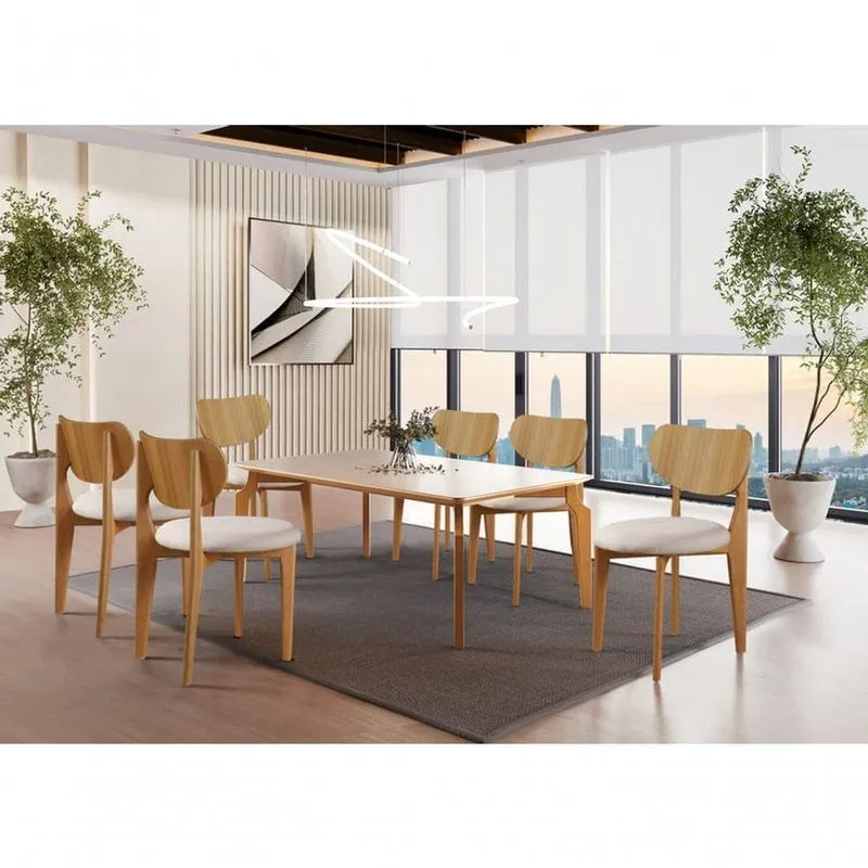 Sala De Jantar Madeira Maciça 6 Cad 1,6x1m Hibisco Harmonia