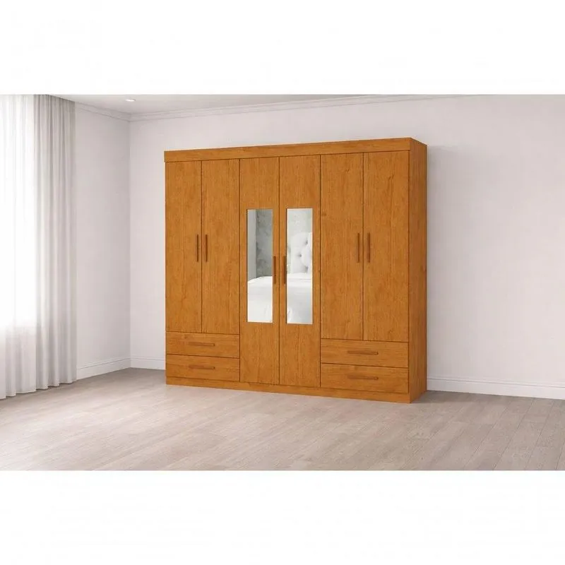 Guarda Roupa 6 Portas 4 Gav 2 Espelhos Allure -grand Line