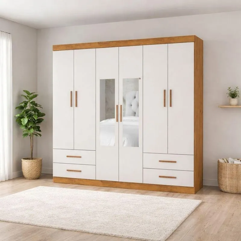 Guarda Roupa 6 Portas 4 Gav 2 Espelhos Allure -grand Line