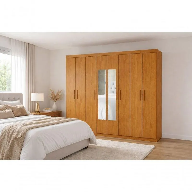 Guarda Roupa 8 Portas Espelho Central Gran -grand Line