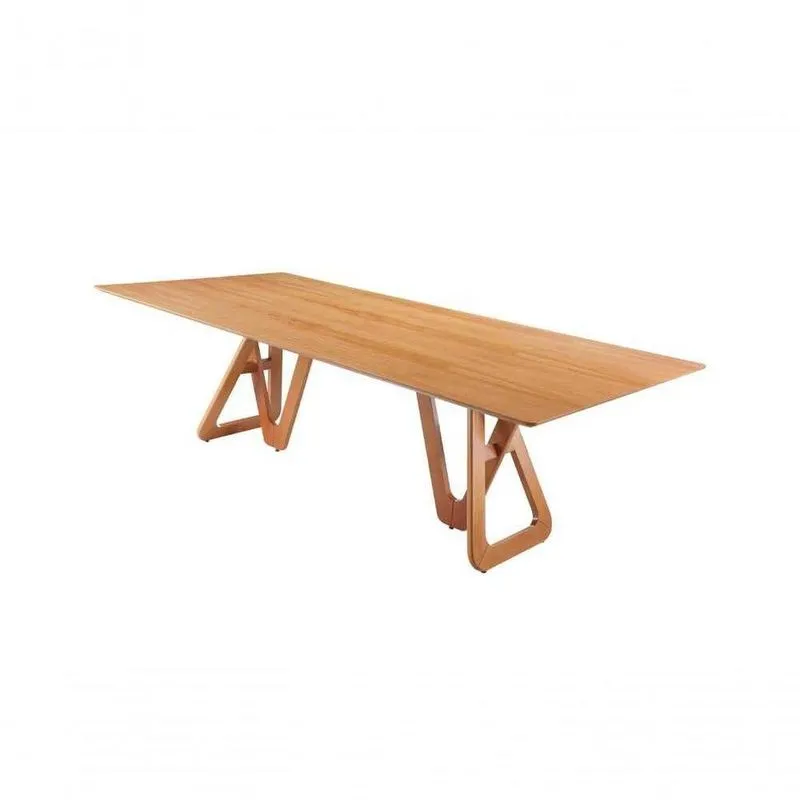 Mesa De Jantar Escultural Em Madeira Tampo Mdf Laminado 2,20x1,10m Axis