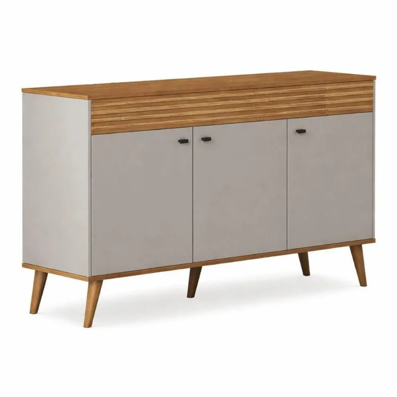 Buffet Aparador México Retrô 3 Portas MDF 136cm Amadeirado Arbo