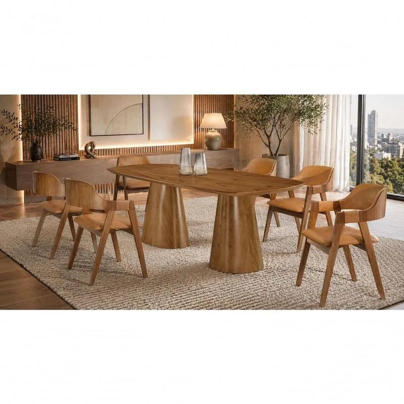 Sala De Jantar Maciça 6 Cadeiras 2,20m - Valência - Imperial