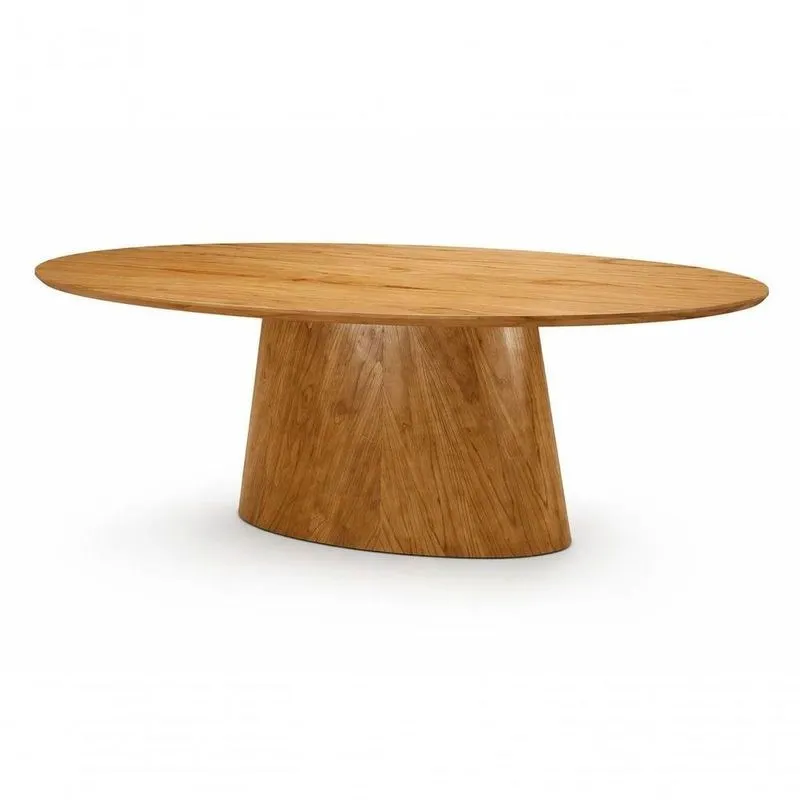 Mesa De Jantar Atenas 8 Lugares Oval Laminado Cinamomo Canela