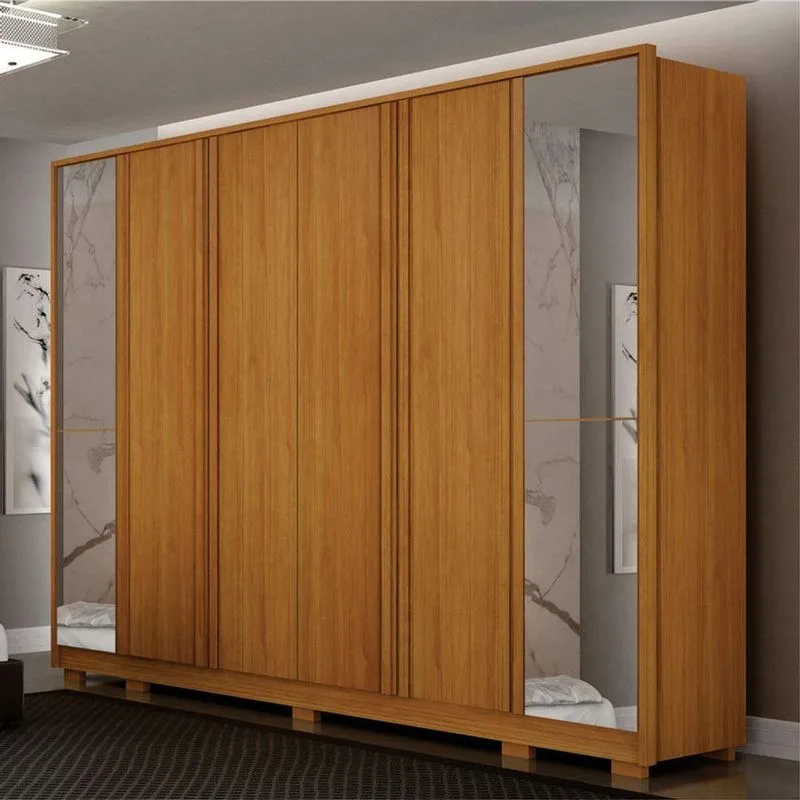 Guarda Roupa Casal Palazzo 6 Portas De Bater 6 Gavetas MDF Espelho Cinamomo Arbo Design