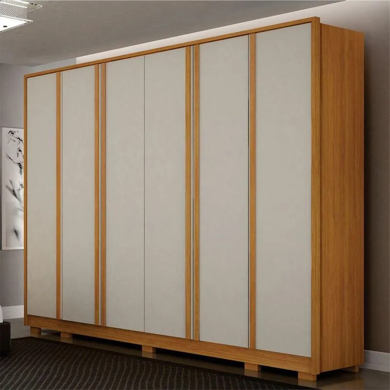 Guarda Roupa Casal Palazzo 6 Portas De Bater 6 Gavetas MDF Cinamomo Off White Arbo Design