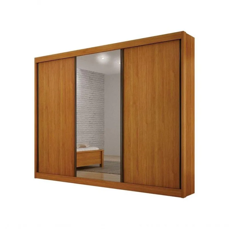 Guarda Roupa Casal Prime 3 Portas De Correr 6 Gavetas MDF Cinamomo Arbo Design