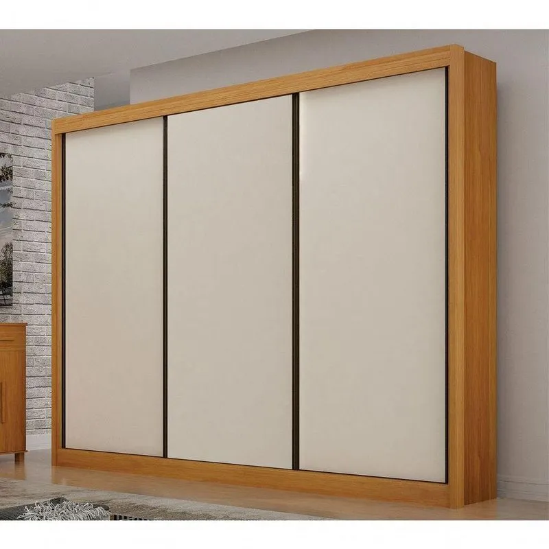 Guarda Roupa Casal Milano 3 Portas De Correr 6 Gavetas Mdf Cinamomo Off White Arbo Design