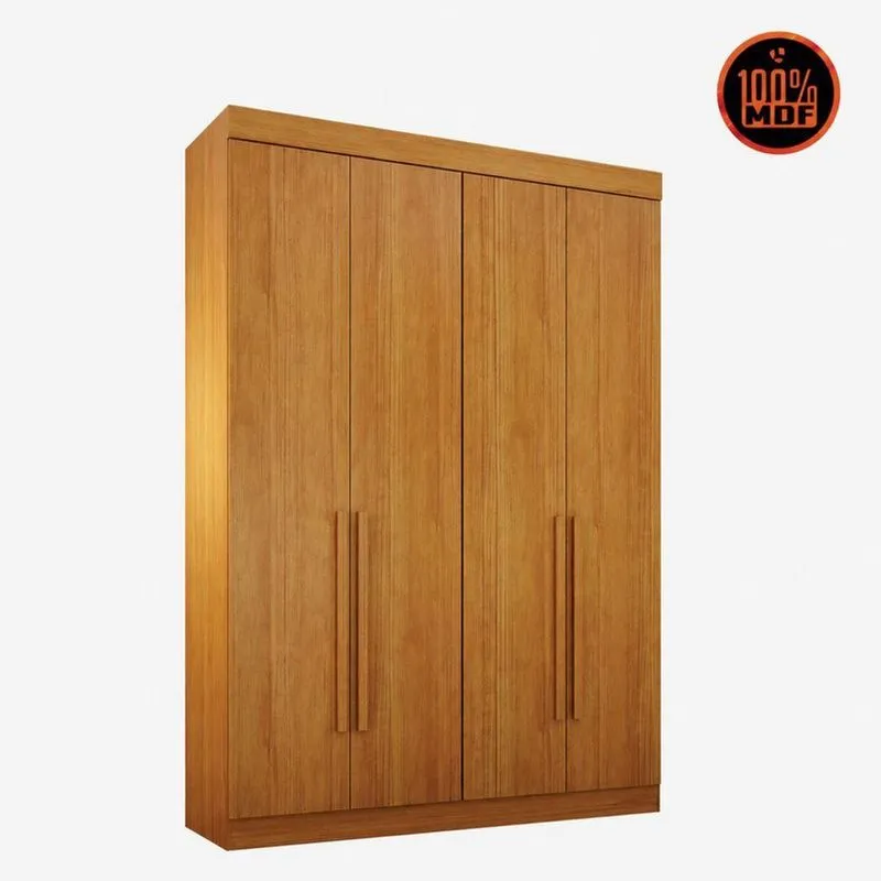Módulo Guarda Roupa Modulado Áurea 4 Portas 3 Gavetas MDF Cinamomo Arbo Design