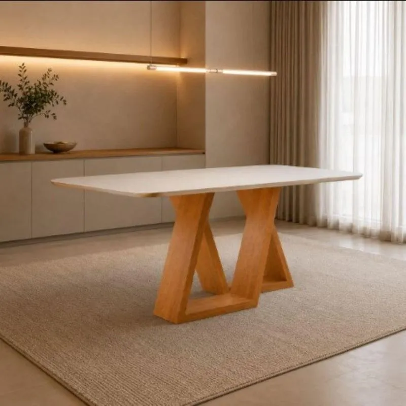 Mesa De Jantar Nexus 6 Lugares Retangular Mdf Amadeirado Imperial Móveis