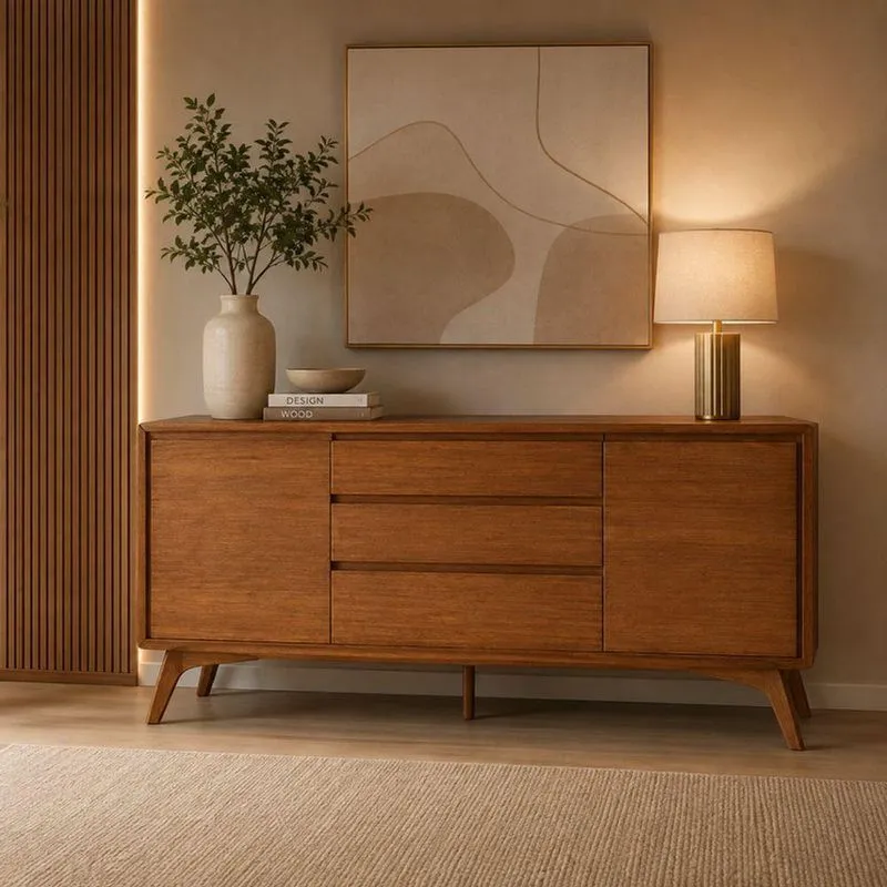 Aparador Néctar Contemporâneo 2 Portas 3 Gavetas MDF 165cm