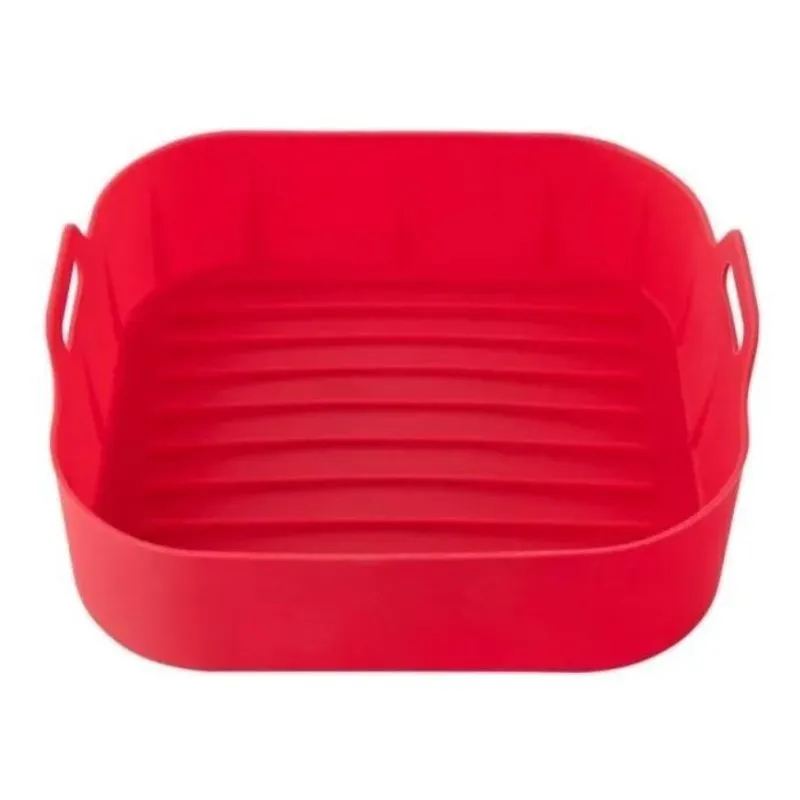 10x Forma Cesto Assadeira Silicone Air Fryer Quadrado 19cm