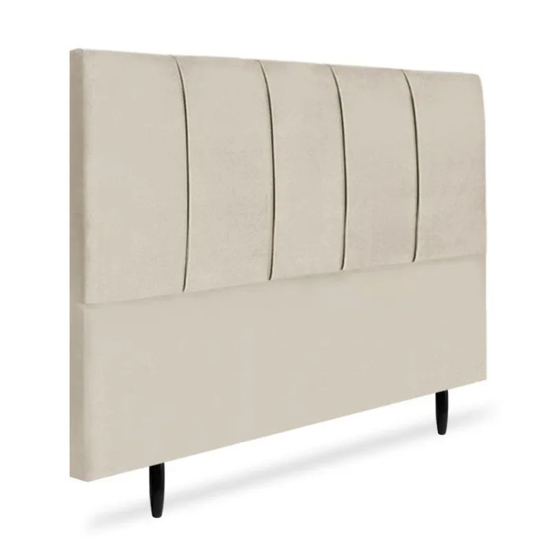 Cabeceira Painel Cama Box Queen Slim 1,60cm Suede Cor: bege