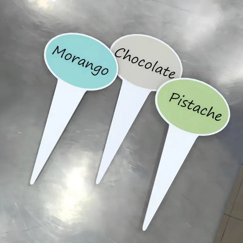 Placa Acrílico Para Sabor Gelato, Sorvete E Açaí Kit 12 Und
