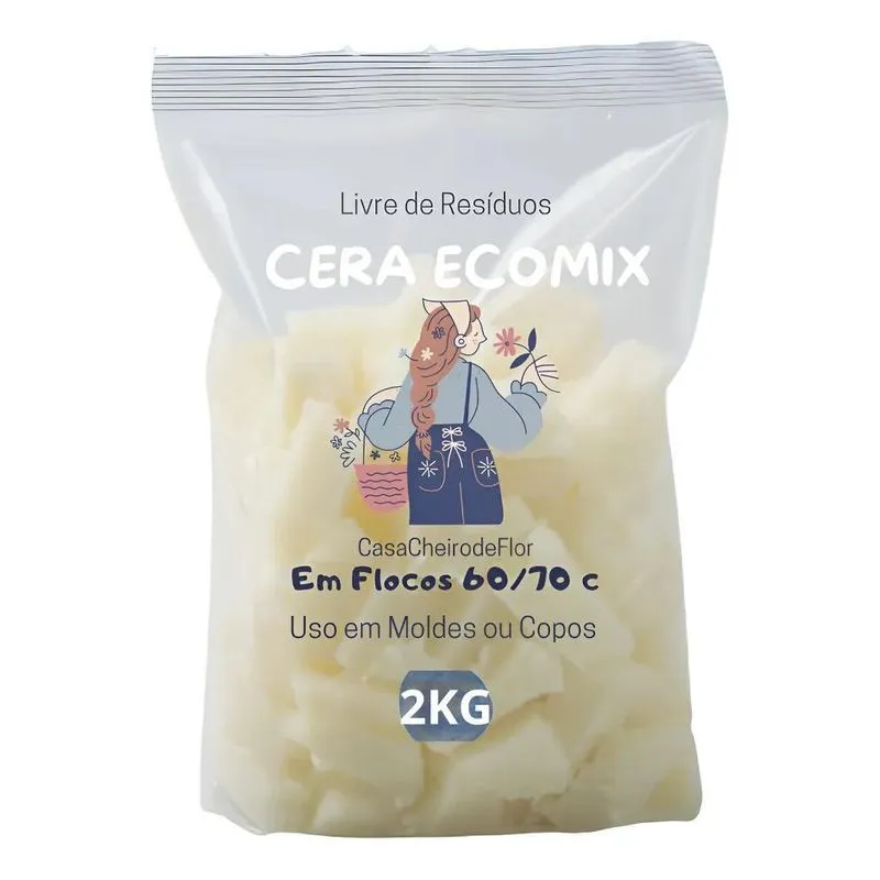 2kg Parafina De Cera De Soja Ecomix Para Velas Artesanais
