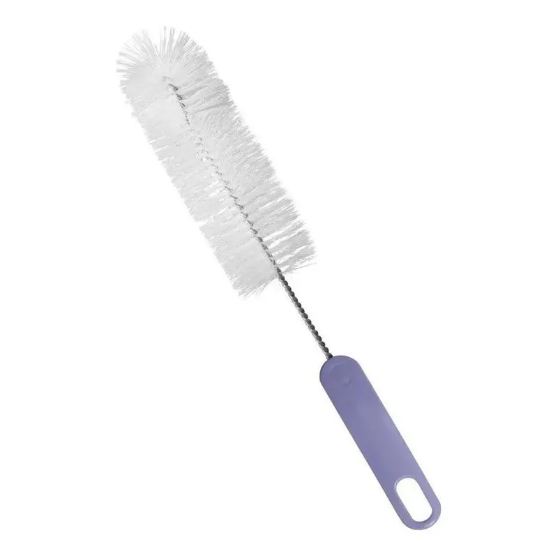 2x Escova Para Lavar Garrafas Mamadeiras Nylon 38 Cm Cor Bra
