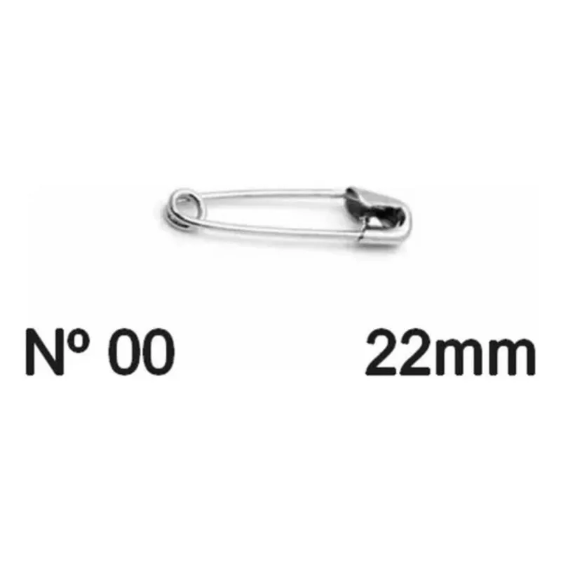 1000 Mini Alfinetes Segurança 19mm Prata Níquel - Prata 22mm