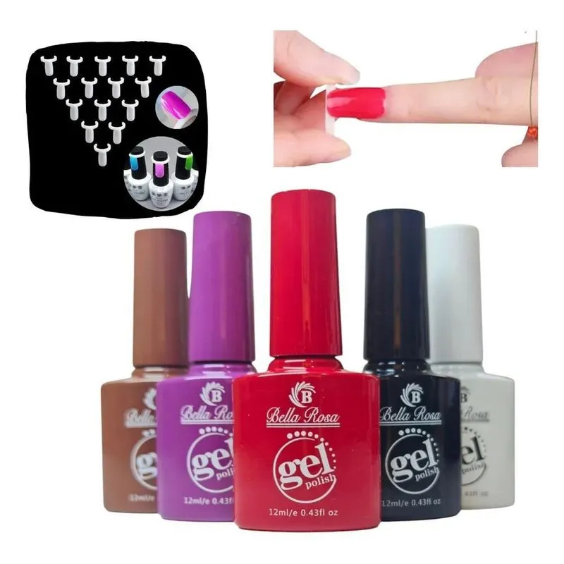 Kit 10 Anel Mostruário Expositor + 10 Esmaltes Gel Uv Led