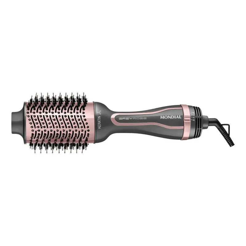 2x Escova Secadora Mondial Keratin - Es-11-bi Cor Grafite/go