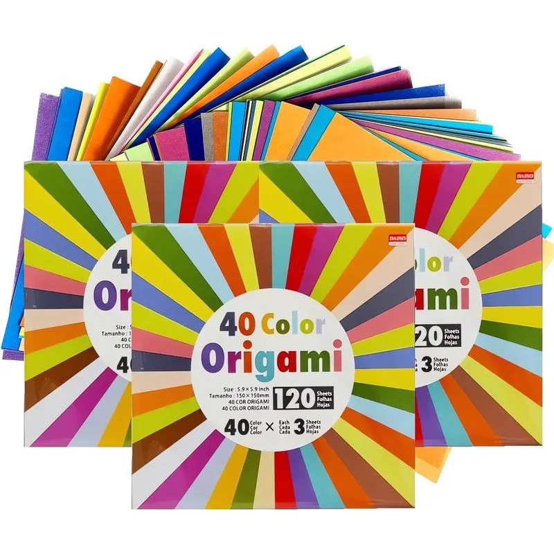 360 Folhas De Papel Origami 40 Cores 15cm X 15cm Dobraduras