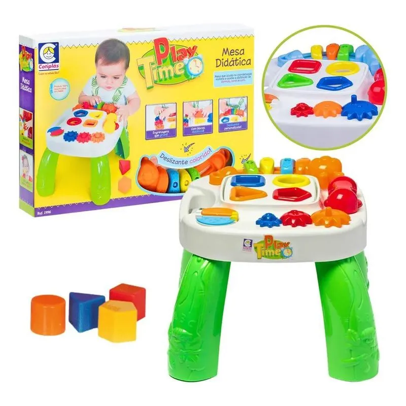 5x Mesa Didática Infantil Play Time Com Atividades