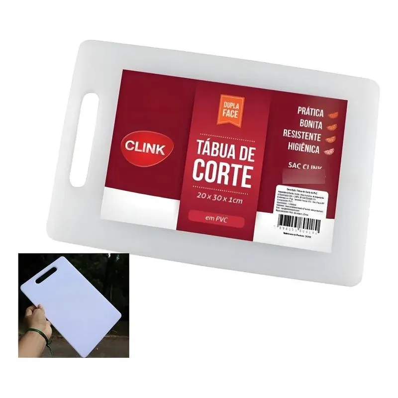 Tábua De Corte Carne Dupla Face Em Pvc Higiênica 20 X 30cm C
