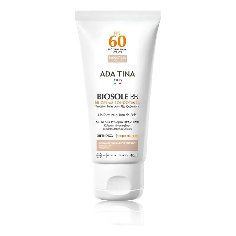 Ada Tina Biosole Bb Fps 60 Vaniglia - Protetor Solar 40ml