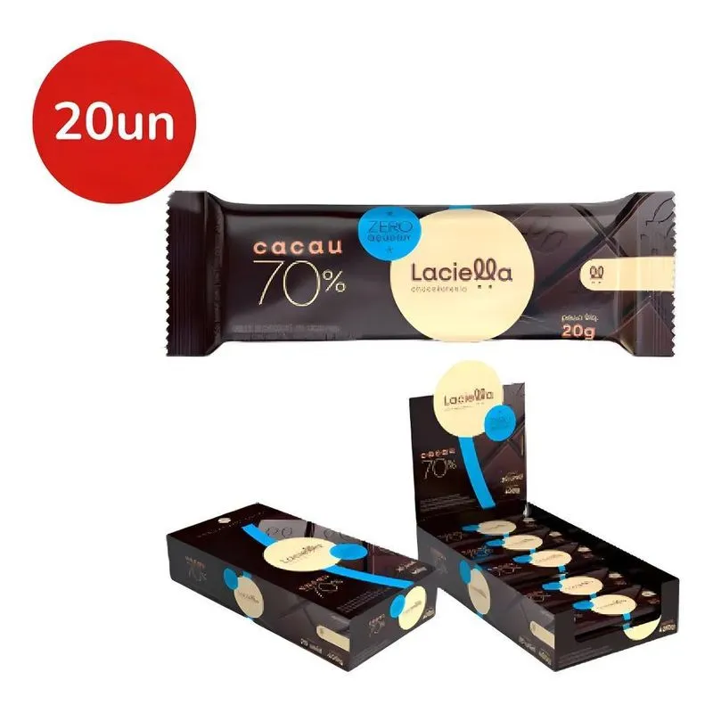 5x Chocolate 70% Zero Milk Zero Lactose Zero Adição De Açú