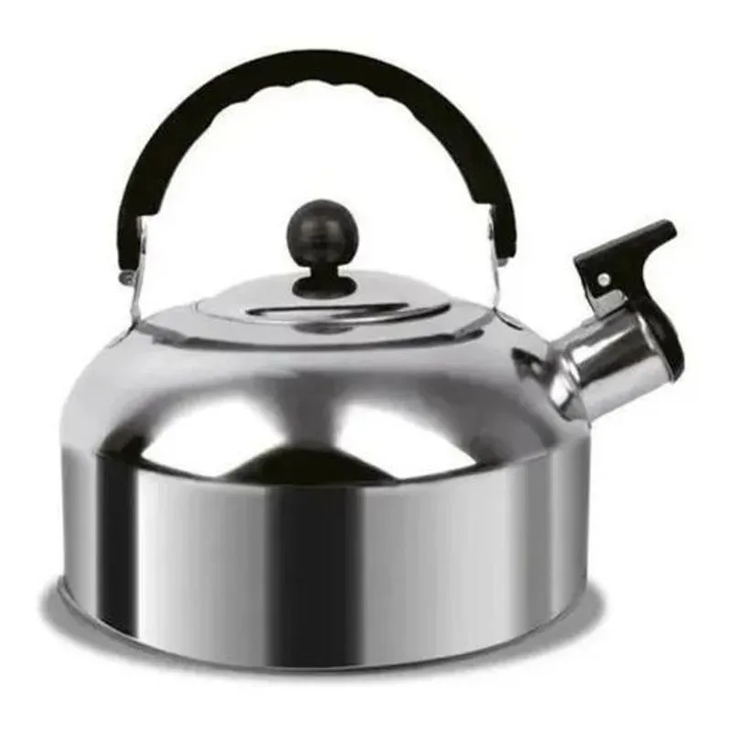 5x Chaleira Inox Apito 2 Litros Com Tampa E Alça Cozinha Fog
