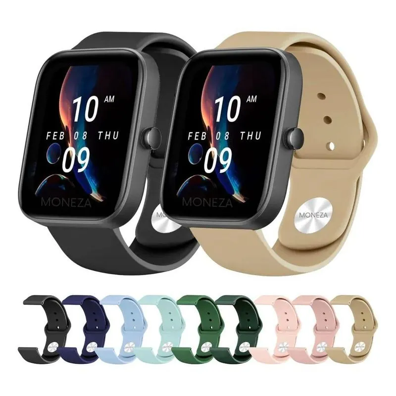 3x Pulseira Silicone Para Amazfit Bip 3 Bip 3 Pro Pulseira 2