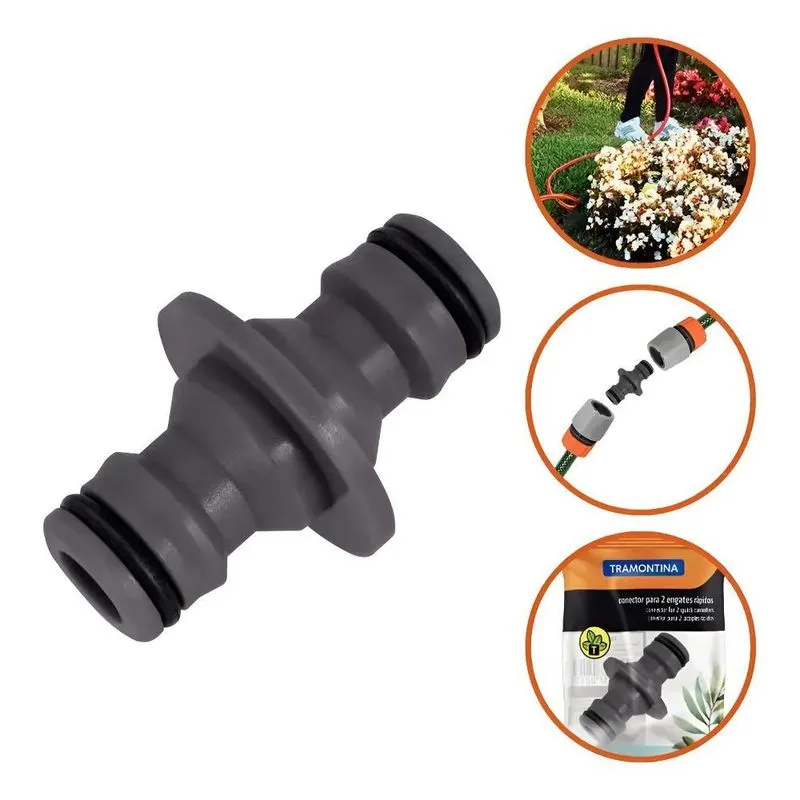 Conector União De Mangueira Engate Rápido Duplo Tramontina C