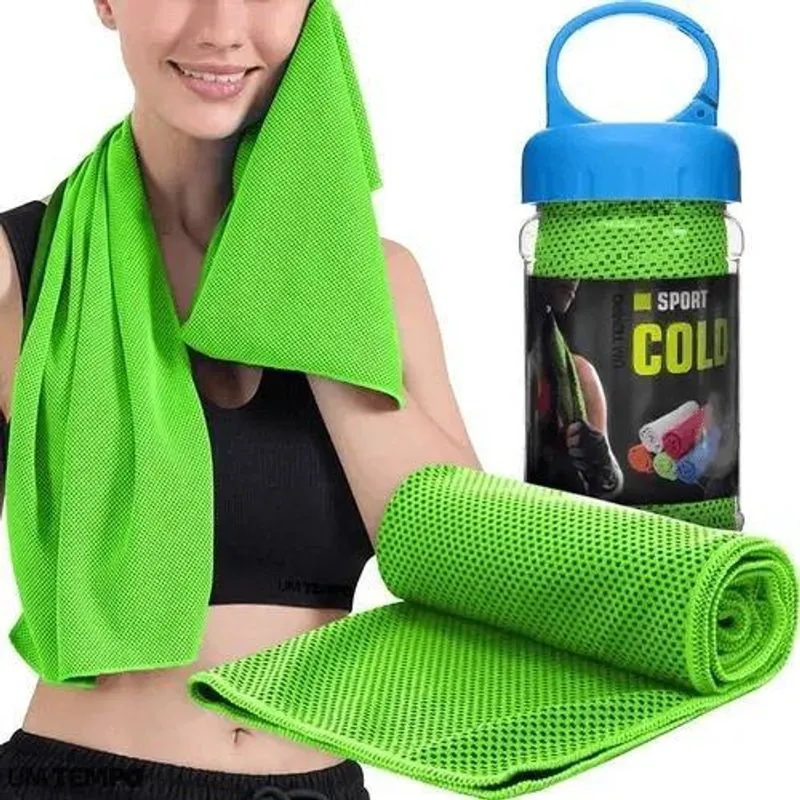 5x Toalha Rosto Microfibra Refrescante Fit Academia Seca Ráp