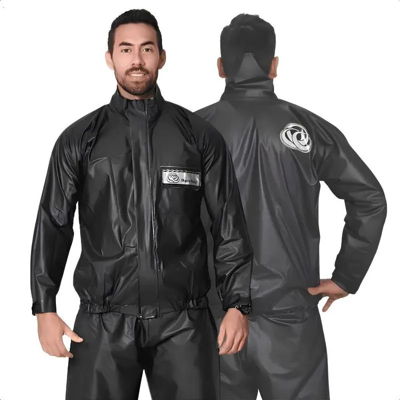 Capa Chuva Moto Motoqueiro Pvc 100% Impermeável - Preto Exg